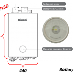 Rinnai Momiji 34 επίτοιχος λέβητας αερίου συμπυκνώσεως.Δωρεάν  μεταφορικά  πανελλαδικά  & 6 χρόνια εγγύηση .